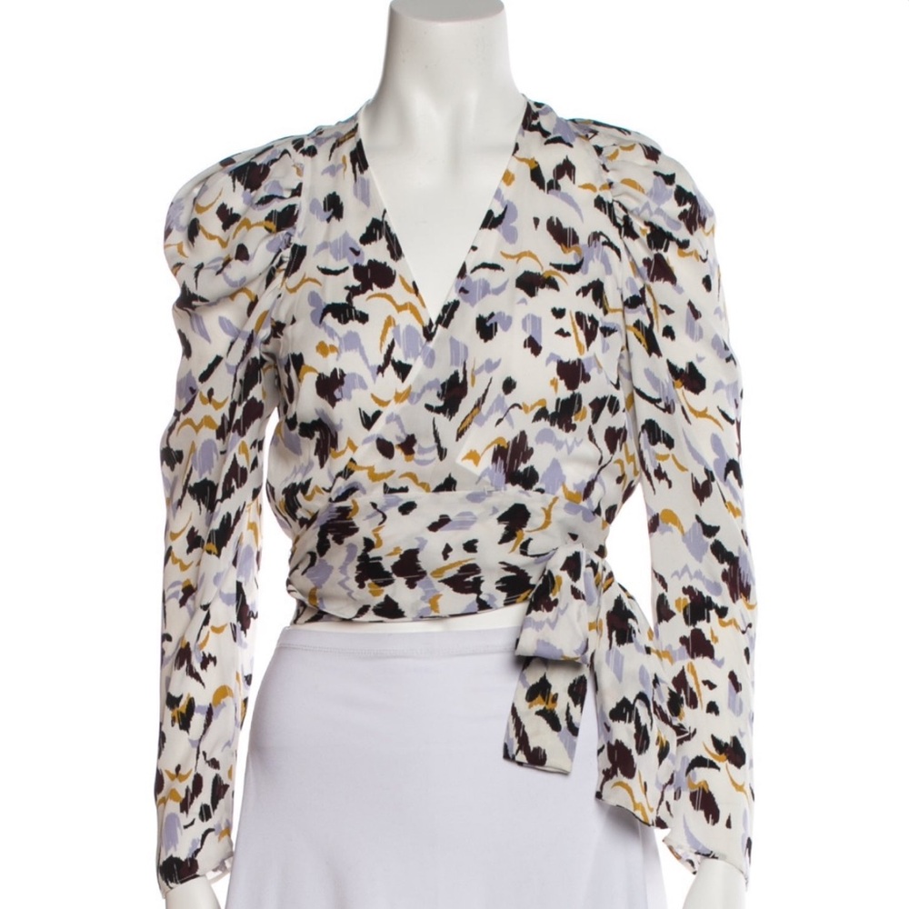 A.L.C. Printed Wrap Blouse